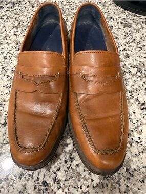 Cole Haan Cognac Leather Penny Loafers
